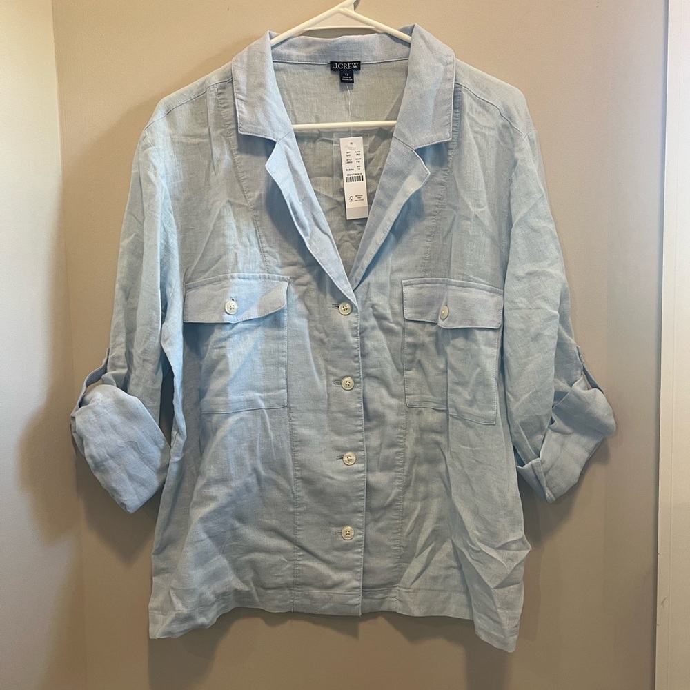 J.Crew Camp-collar shirt in featherweight linen blend